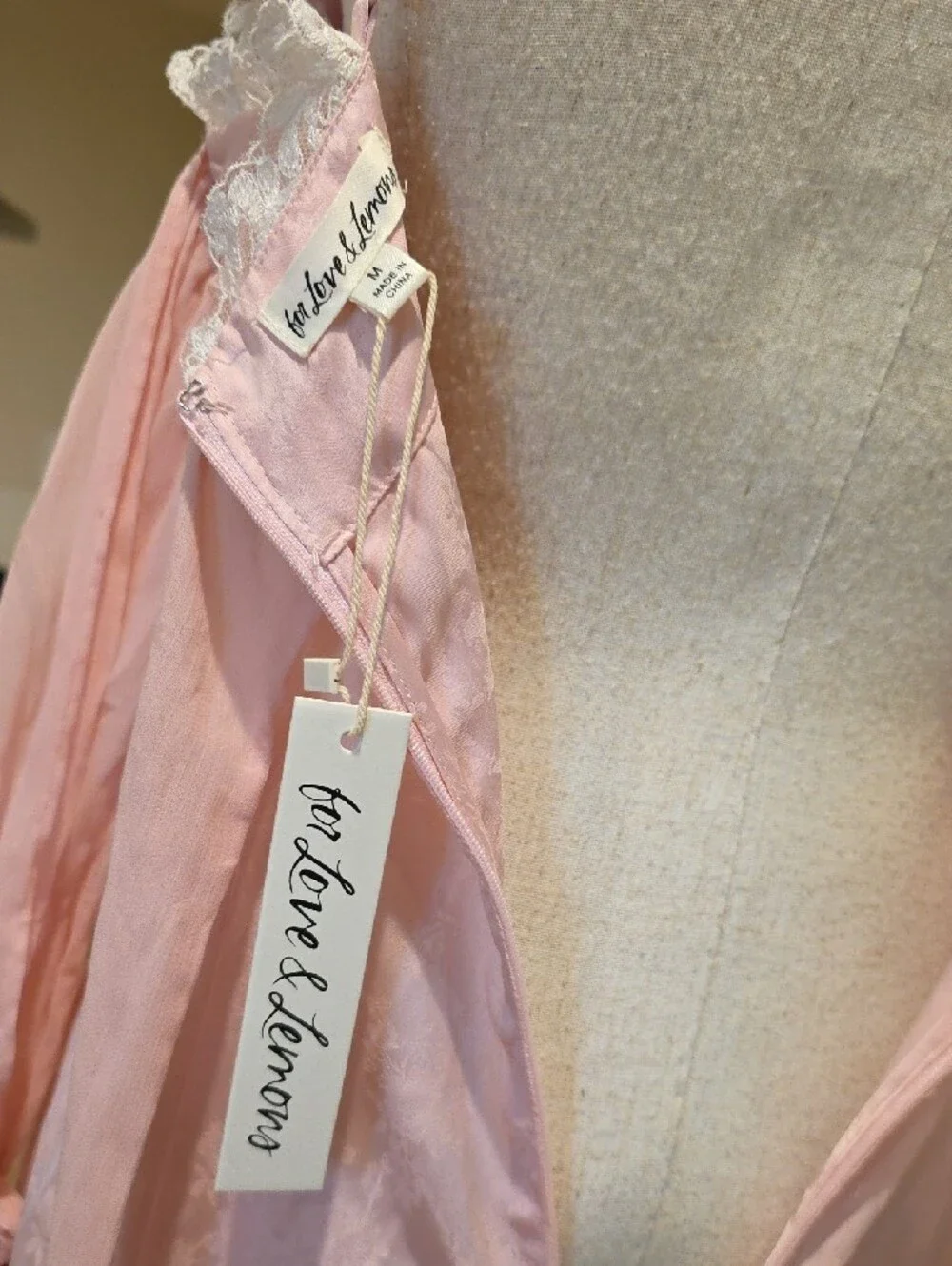 NEW $489 FOR LOVE AND LEMONS SHEILA PINK JACQUARD MAXI DRESS SIZE M - Picture 15 of 15